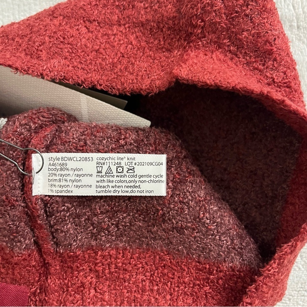 Barefoot Dreams CozyChic Lite Confetti Beanie in Crimson-Rosewood NWT One Size - Picture 6 of 6